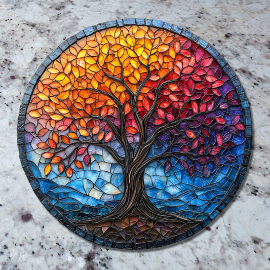 Tree of Life Glass Cutting Board Trivet Hot Plate Charcuterie Board Gift for Her Mom Christmas Housewarming