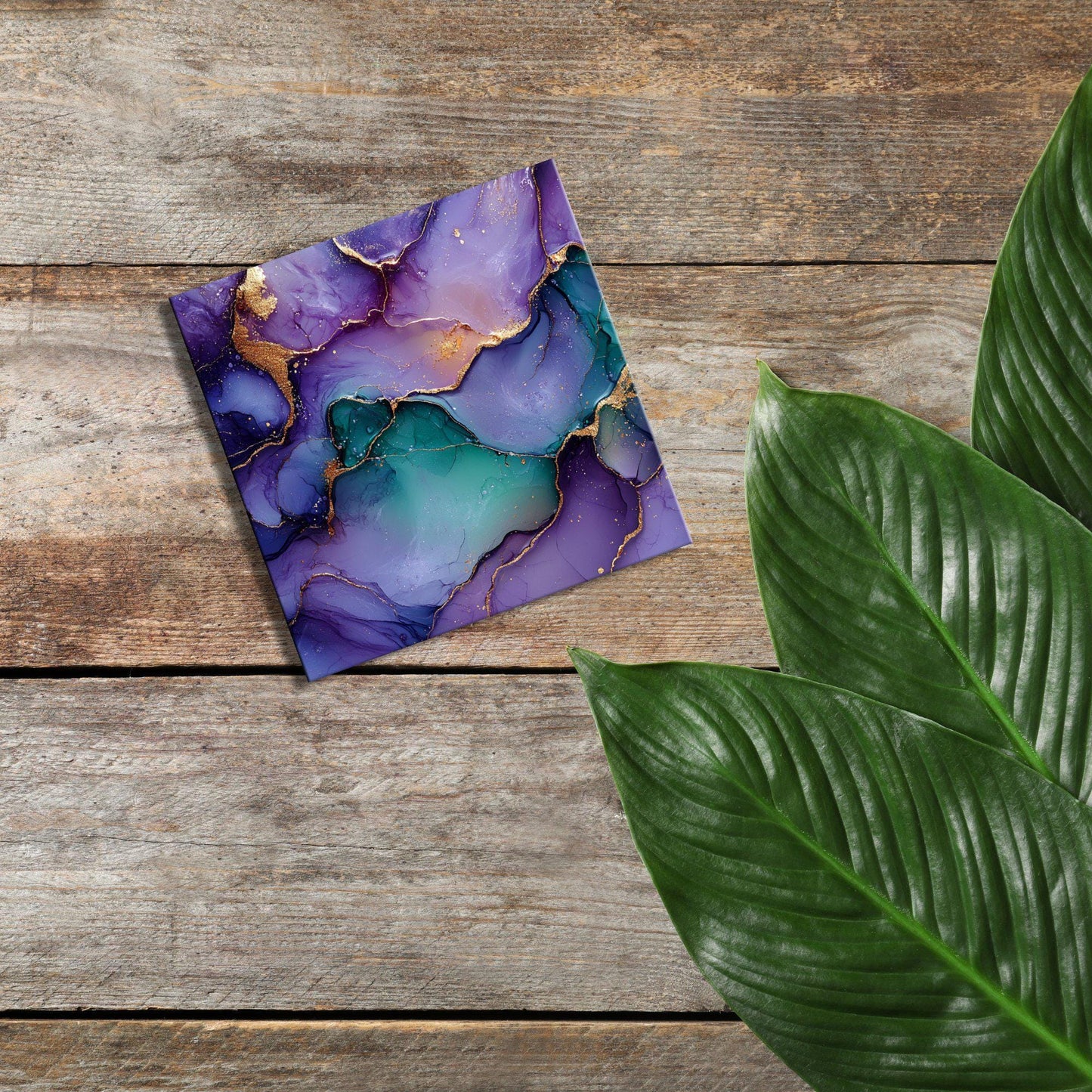 Plum purple and mint green Fridge Magnet 2-inch Strong Refrigerator Magnet Kitchen Decor Dopamine Ceramic Tile Art Gift for Her