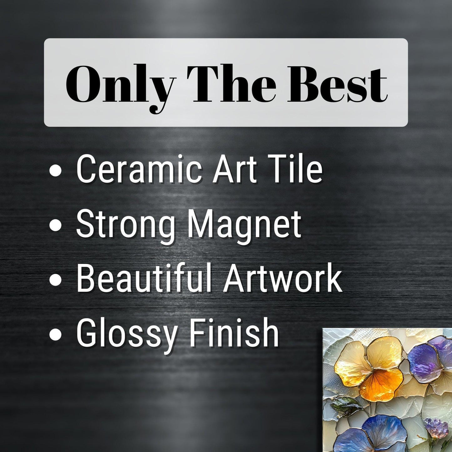 Pressed Flowers in Resin Look Fridge Magnet 2-inch Strong Refrigerator Magnet Kitchen Decor Dopamine Ceramic Tile Art Gift for Her