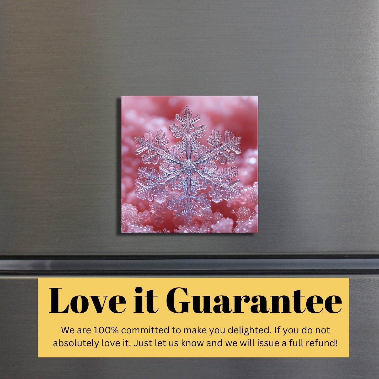 Pink Snowflake Fridge Magnet 2-inch Strong Refrigerator Magnet Kitchen Decor Dopamine Ceramic Tile Art Gift for Her fridgescaping