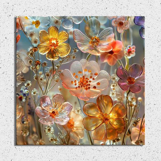 Pressed Flowers in Resin Fridge Magnet 2-inch Strong Refrigerator Magnet Kitchen Decor Dopamine Ceramic Tile Art Gift for Her fridgescaping