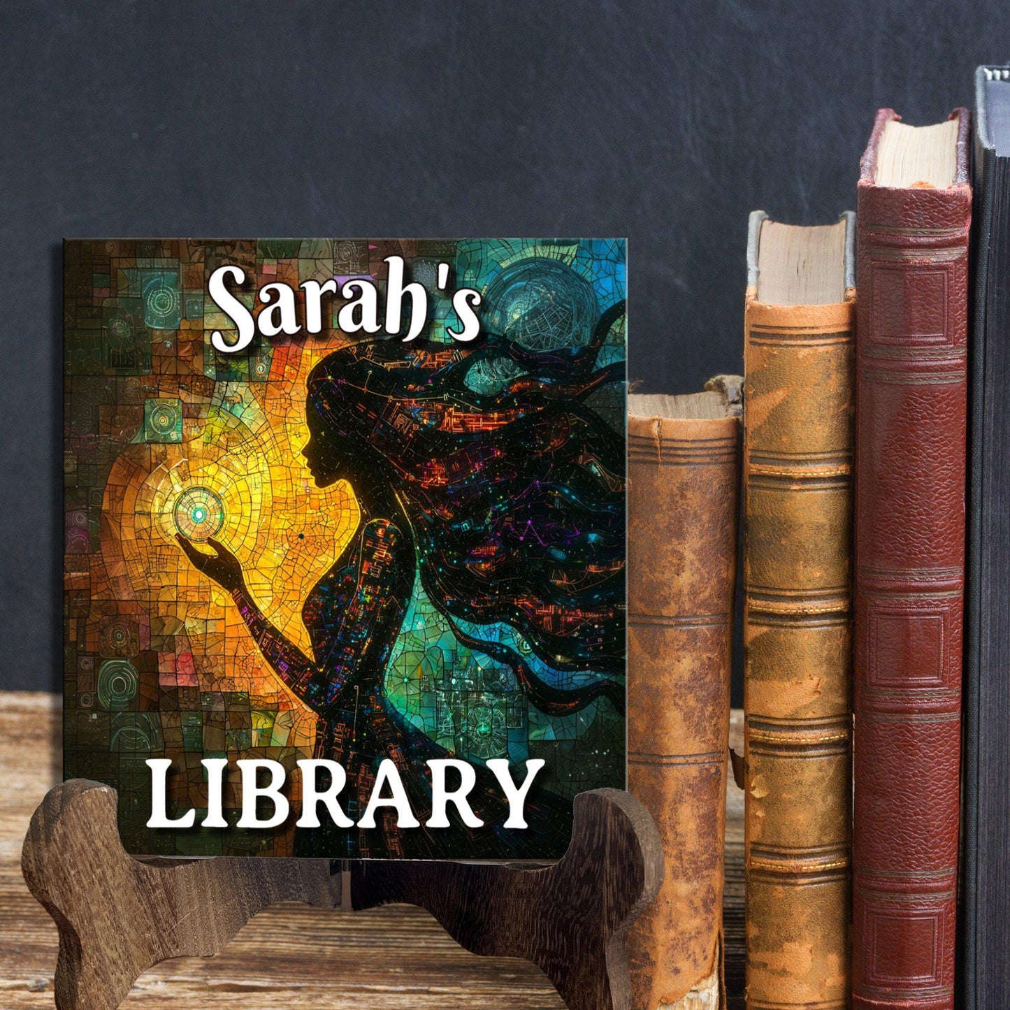 Women in Science Personalized Library Sign STEM Women in Science Bookwork Gift Custom Cute Bookloving Gift