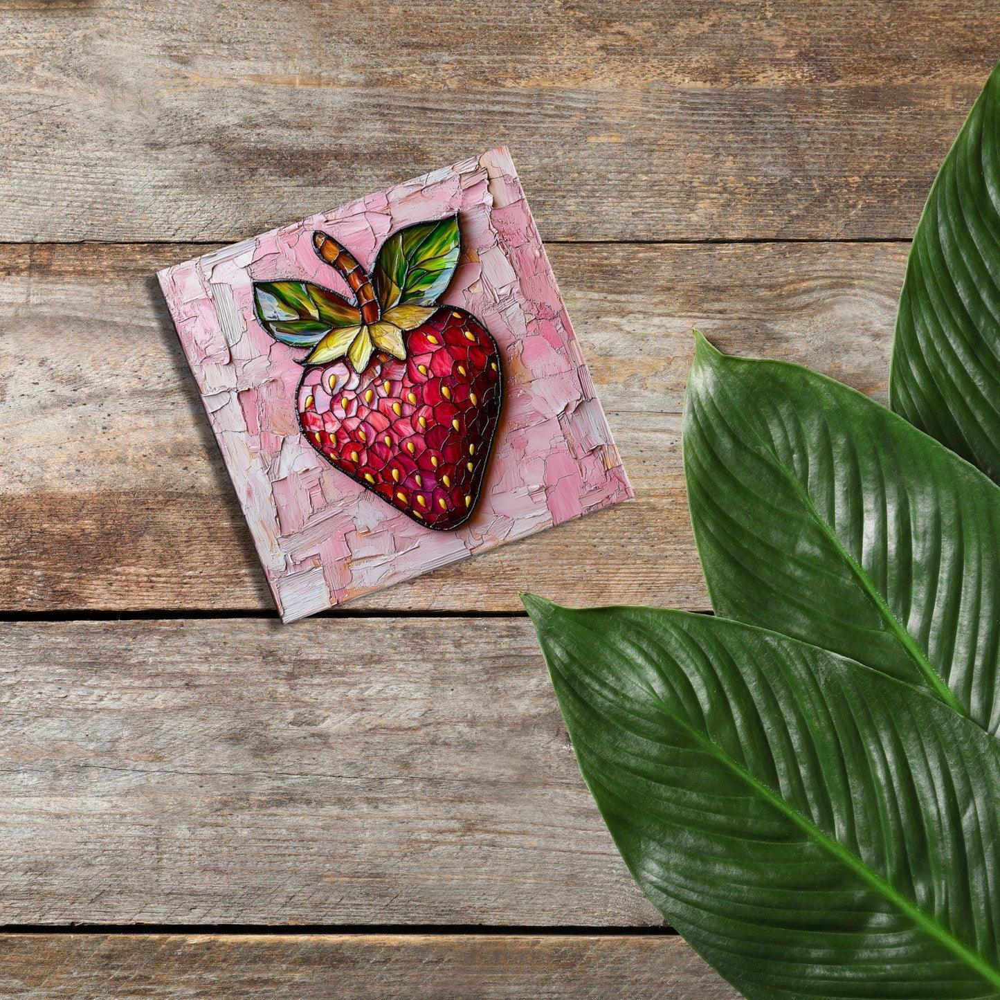 Pink Strawberry Fridge Magnet 2-inch Strong Refrigerator Magnet Kitchen Decor Dopamine Ceramic Tile Art Gift for Her fridgescaping