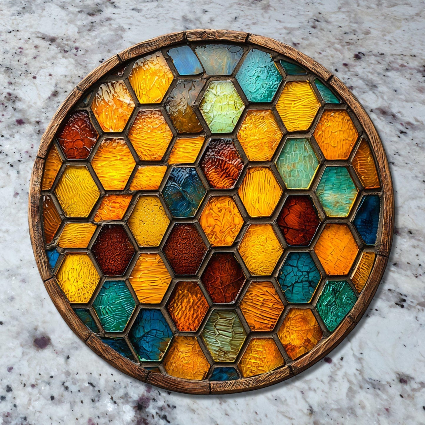 Honeycomb Glass Cutting Board Trivet Hot Plate Charcuterie Board Gift for Her Mom Christmas Housewarming