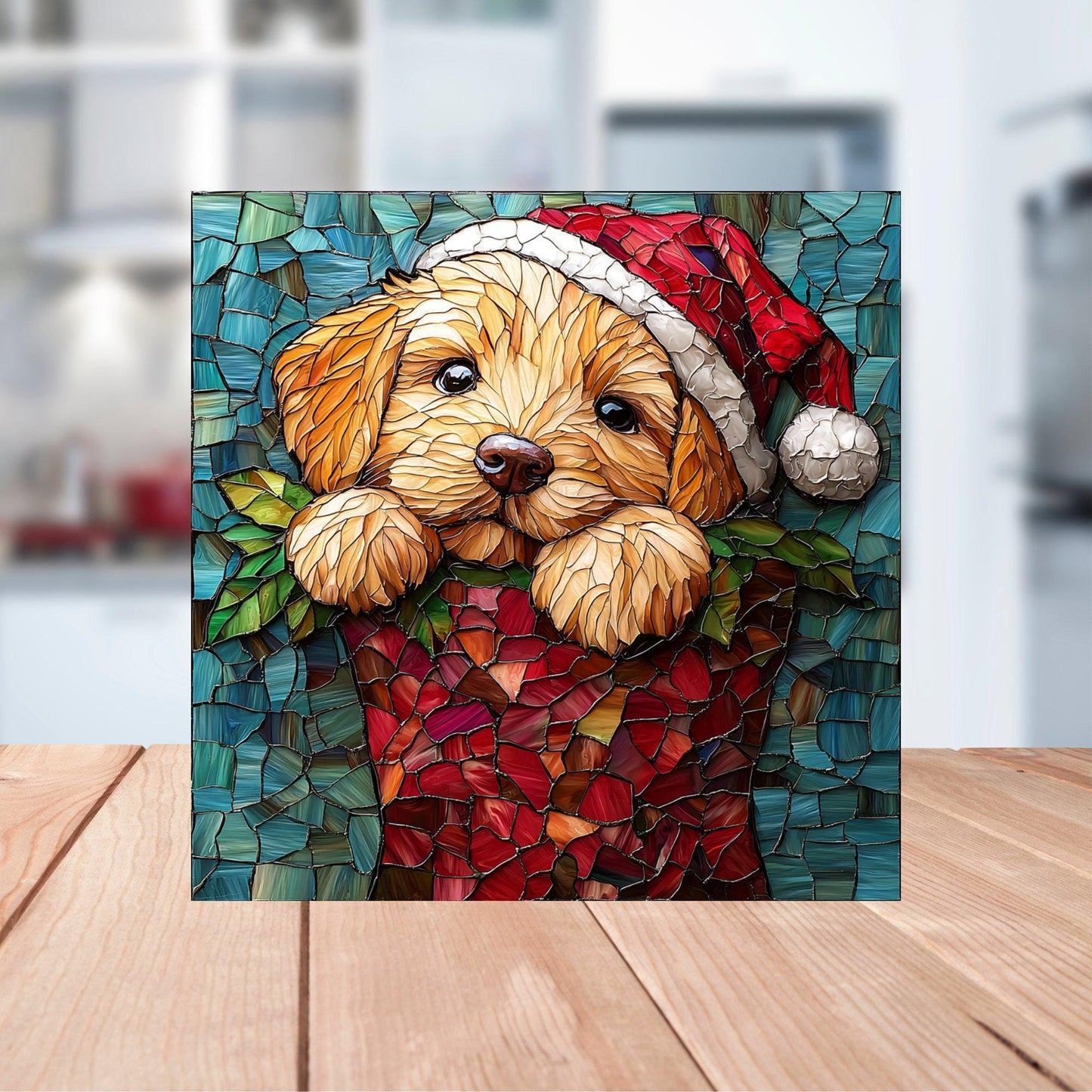 Golden Retriever Puppy Stocking Stuffer Fridge Magnet 2-inch Strong Refrigerator Magnet Kitchen Decor Dopamine Ceramic Tile Art