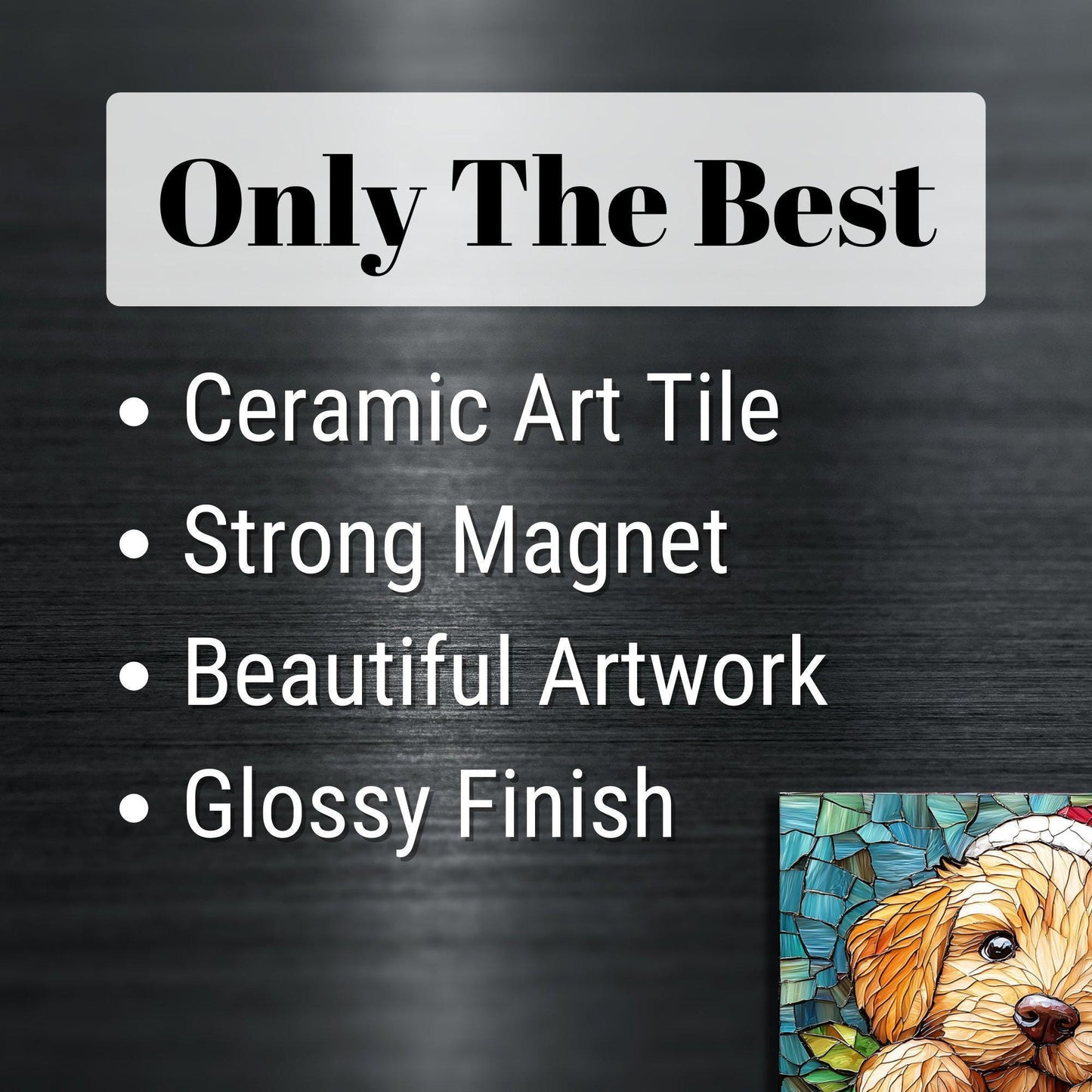 Golden Retriever Puppy Stocking Stuffer Fridge Magnet 2-inch Strong Refrigerator Magnet Kitchen Decor Dopamine Ceramic Tile Art
