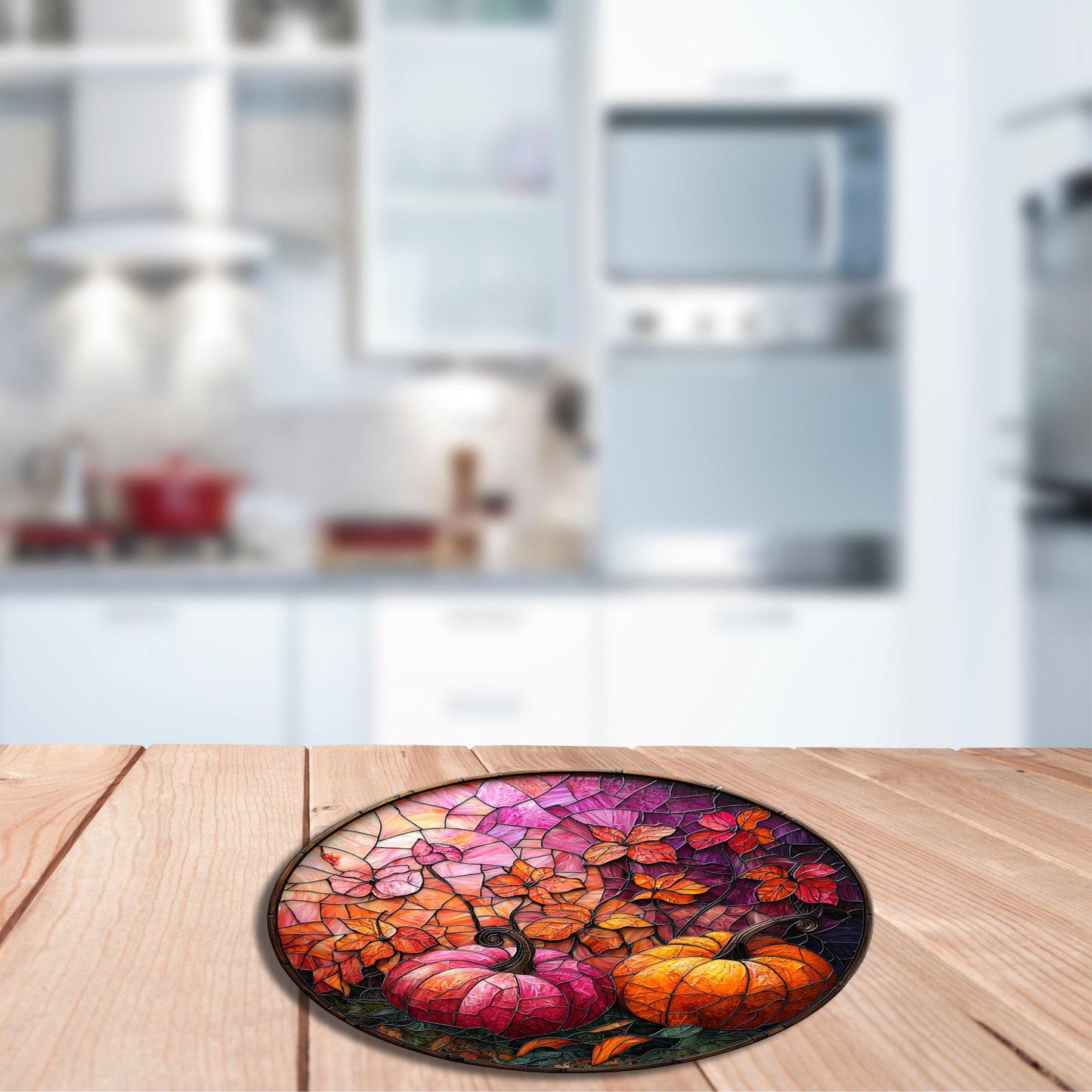 Pink Pumpkin Patch Glass Cutting Board Trivet Hot Plate Charcuterie Board Gift for Her Mom Christmas Housewarming
