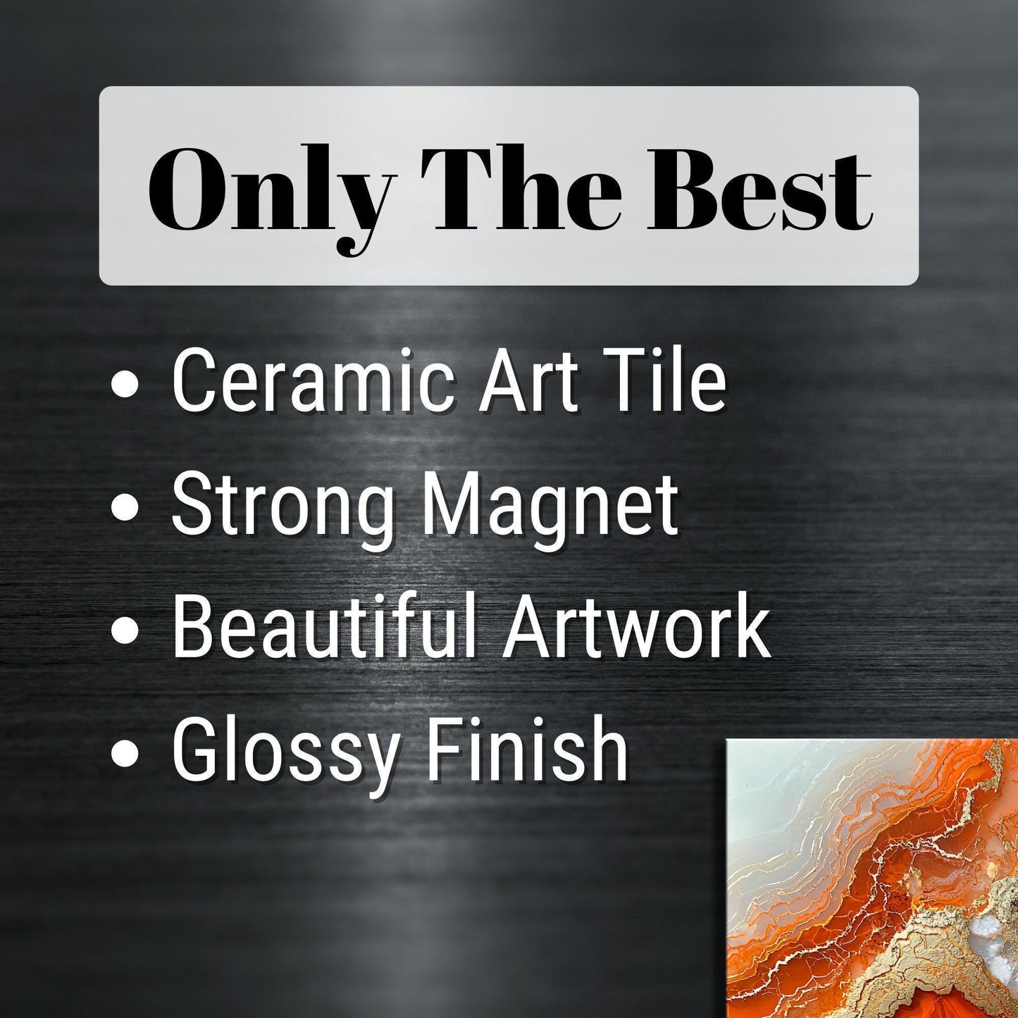 Burnt orange and cream Fridge Magnet 2-inch Strong Refrigerator Magnet Kitchen Decor Dopamine Ceramic Tile Art Gift for Her fridgescaping