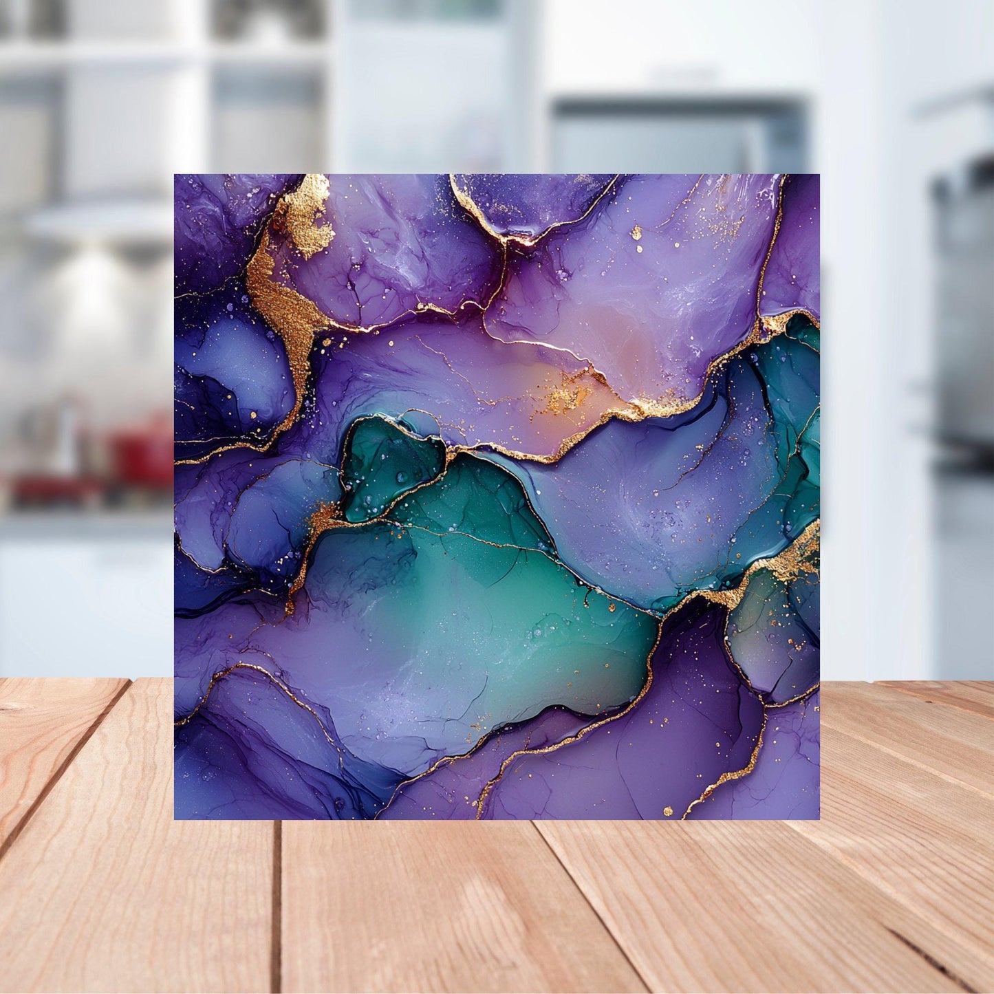 Plum purple and mint green Fridge Magnet 2-inch Strong Refrigerator Magnet Kitchen Decor Dopamine Ceramic Tile Art Gift for Her
