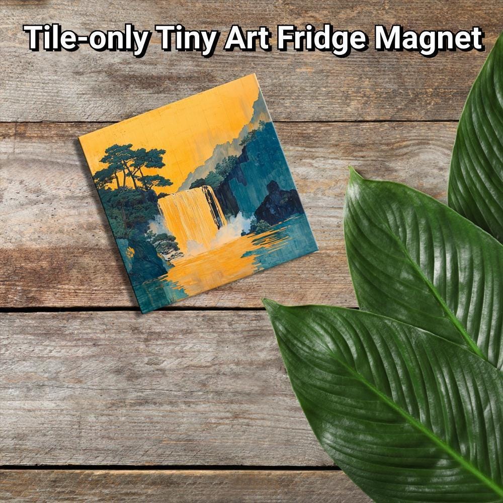 Hokisai Ukiyo Gold Framed Refrigerator Magnet, Mini Art, Grand Millennial Style, Artful Kitchen Decor, Gift for Her fridgescaping