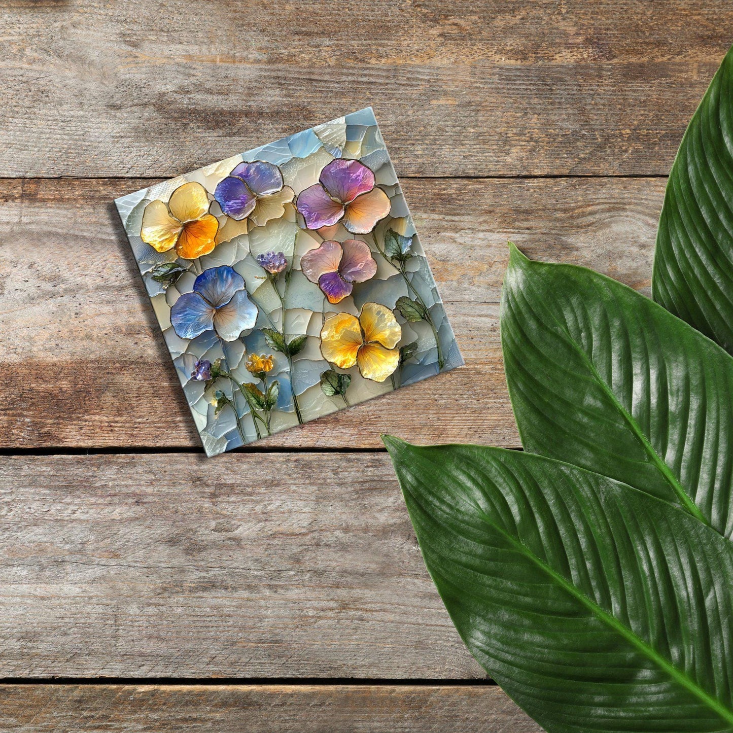 Pressed Flowers in Resin Look Fridge Magnet 2-inch Strong Refrigerator Magnet Kitchen Decor Dopamine Ceramic Tile Art Gift for Her