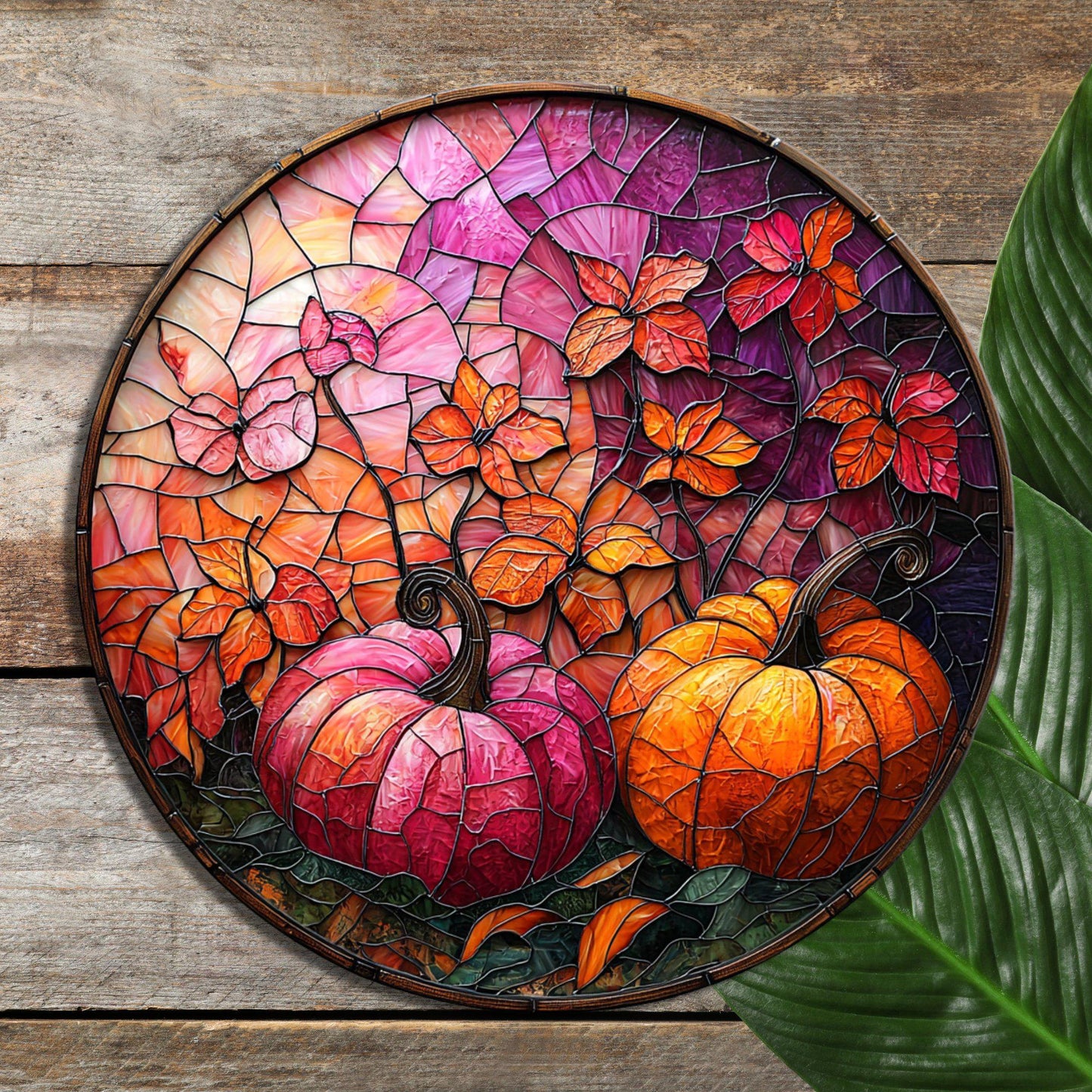 Pink Pumpkin Patch Glass Cutting Board Trivet Hot Plate Charcuterie Board Gift for Her Mom Christmas Housewarming