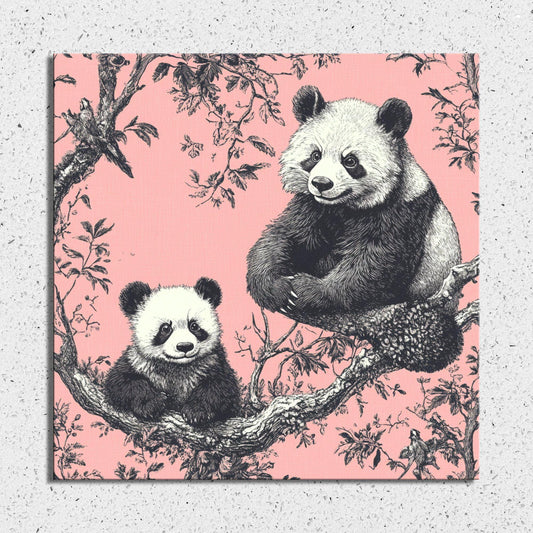 Pink Toile Pandas Fridge Magnet 2-inch Strong Refrigerator Magnet Kitchen Decor Dopamine Ceramic Tile Art Gift for Her fridgescaping