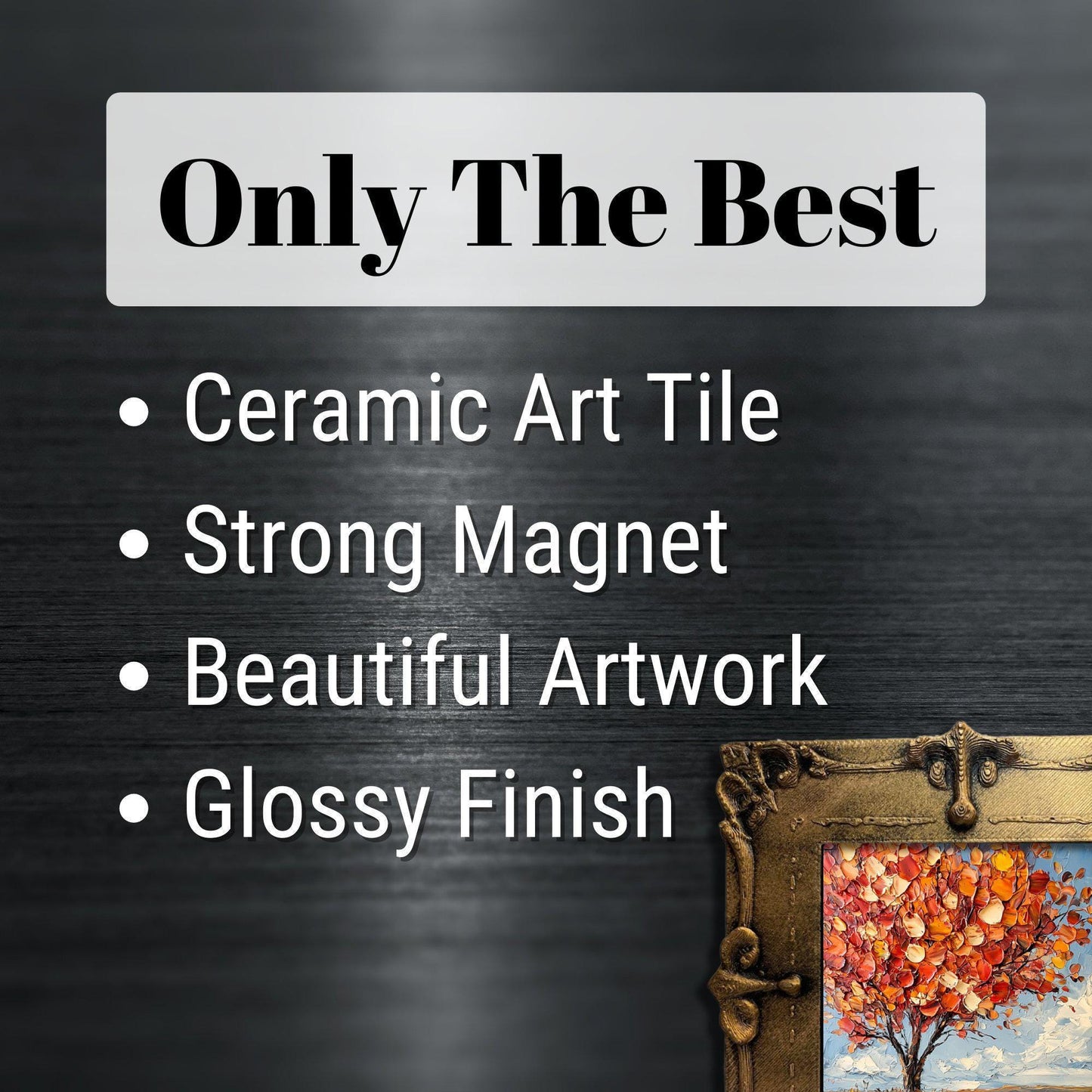 Fall Prairie Gold Framed Refrigerator Magnet, Mini Art, Grand Millennial Style, Artful Kitchen Decor, Gift for Her fridgescaping
