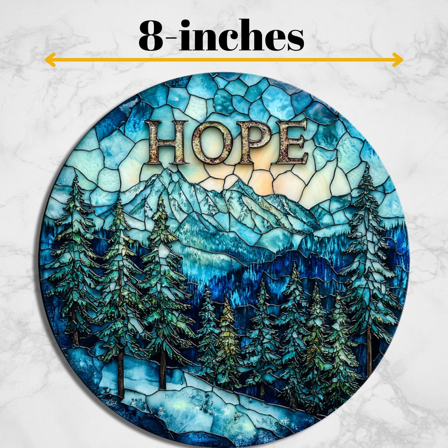 Hope in the Foothills Glass Cutting Board 8-inch Round Trivet Charcuterie Board Gift for Her Mom Kitchen Decor