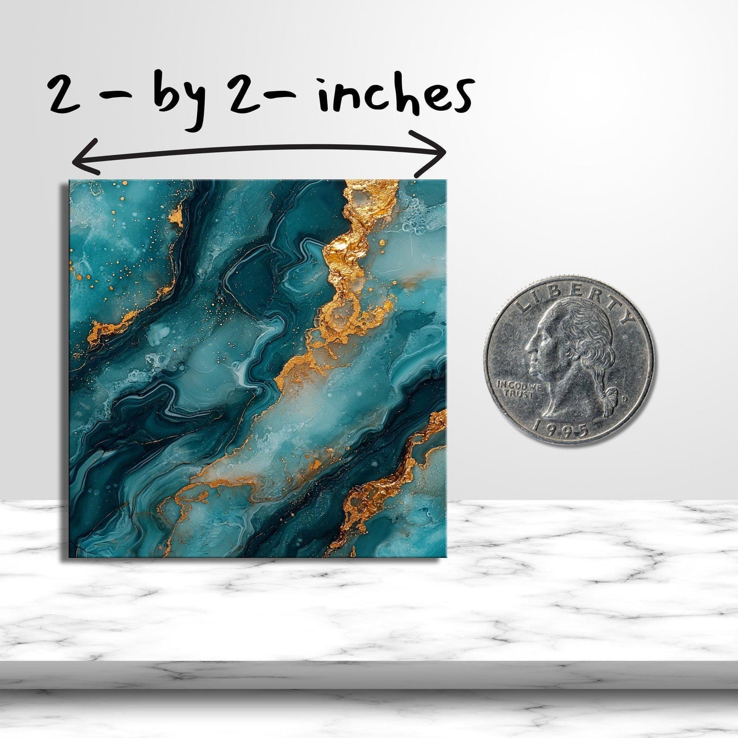 Turquoise and copper Fridge Magnet 2-inch Strong Refrigerator Magnet Kitchen Decor Dopamine Ceramic Tile Art Gift for Her fridgescaping