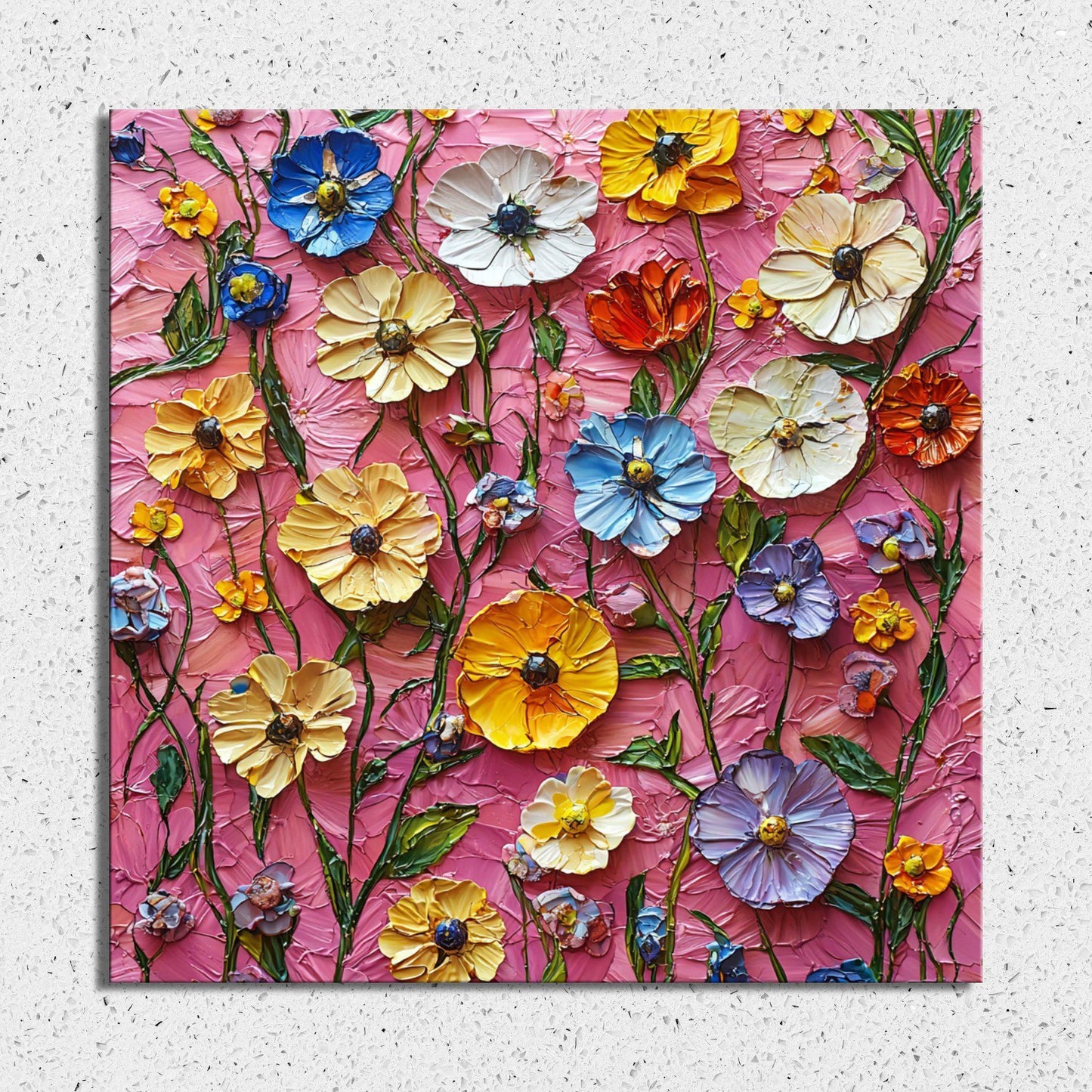 Pressed Flowers on Pink Fridge Magnet 2-inch Strong Refrigerator Magnet Kitchen Decor Dopamine Ceramic Tile Art Gift for Her fridgescaping