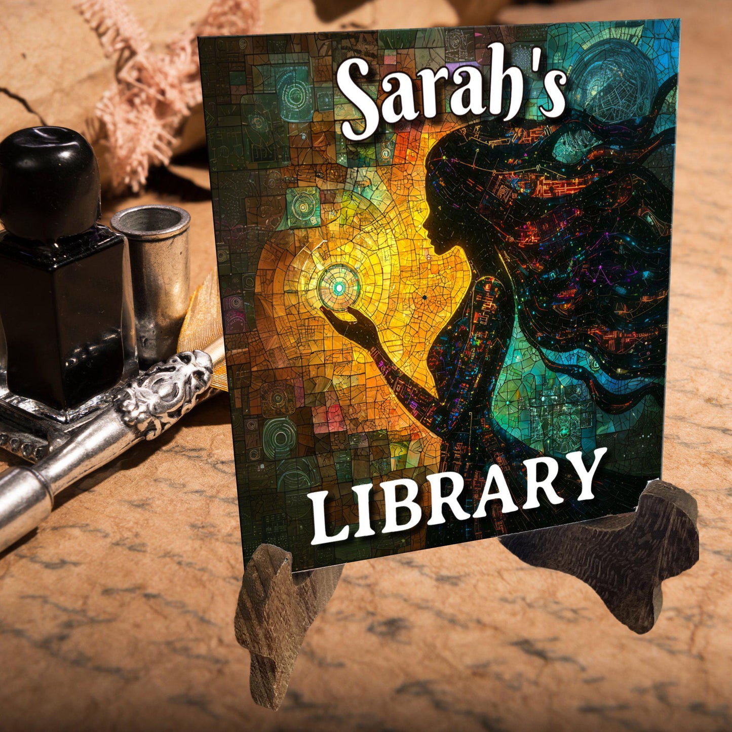 Women in Science Personalized Library Sign STEM Women in Science Bookwork Gift Custom Cute Bookloving Gift