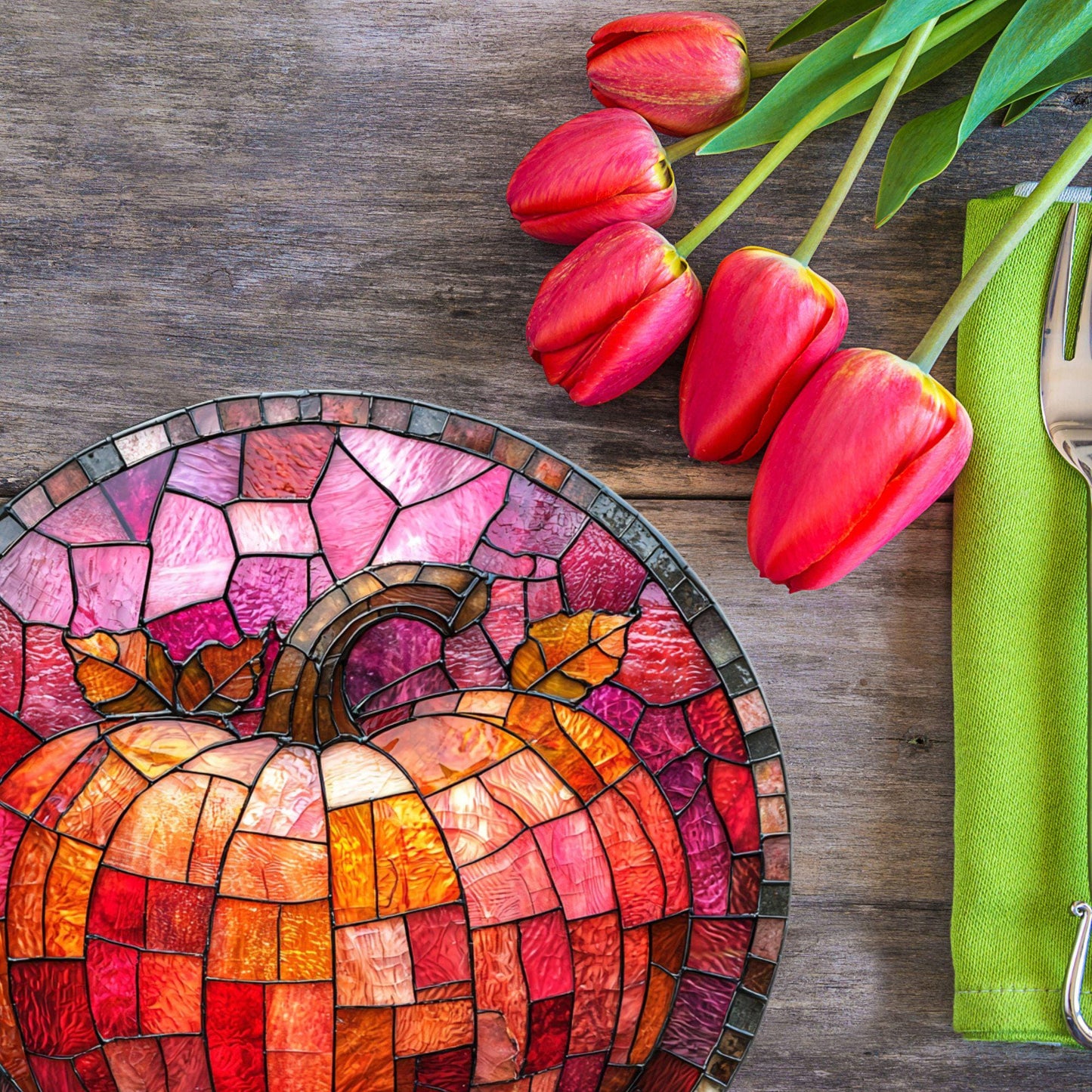 Pink Pumpkin Glass Cutting Board Trivet Hot Plate Charcuterie Board Gift for Her Mom Christmas Housewarming