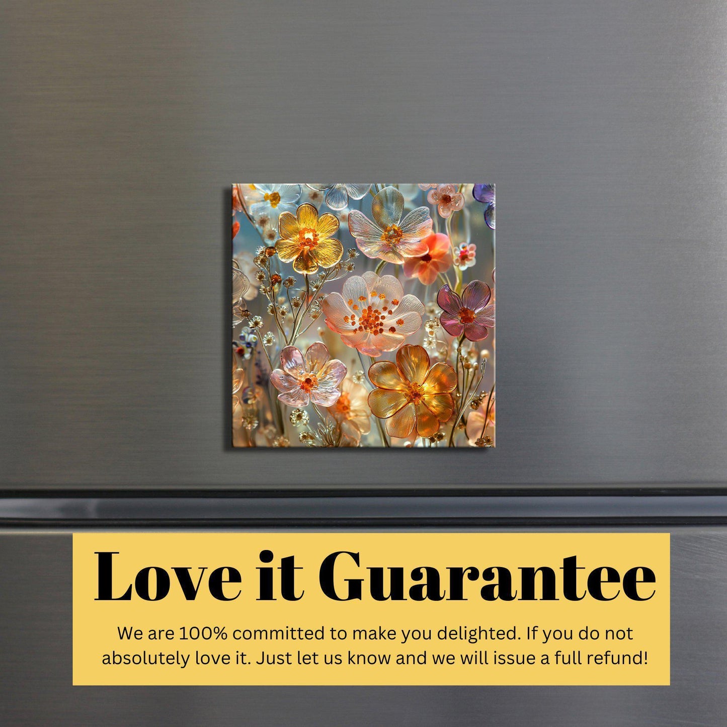 Pressed Flowers in Resin Fridge Magnet 2-inch Strong Refrigerator Magnet Kitchen Decor Dopamine Ceramic Tile Art Gift for Her fridgescaping