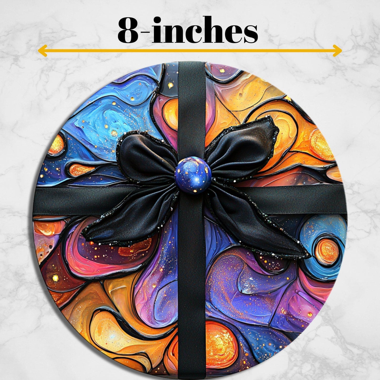 Tied Up in A Festive Bow Glass Cutting Board 8-inch Round Trivet Charcuterie Board Gift for Her Mom Kitchen Decor