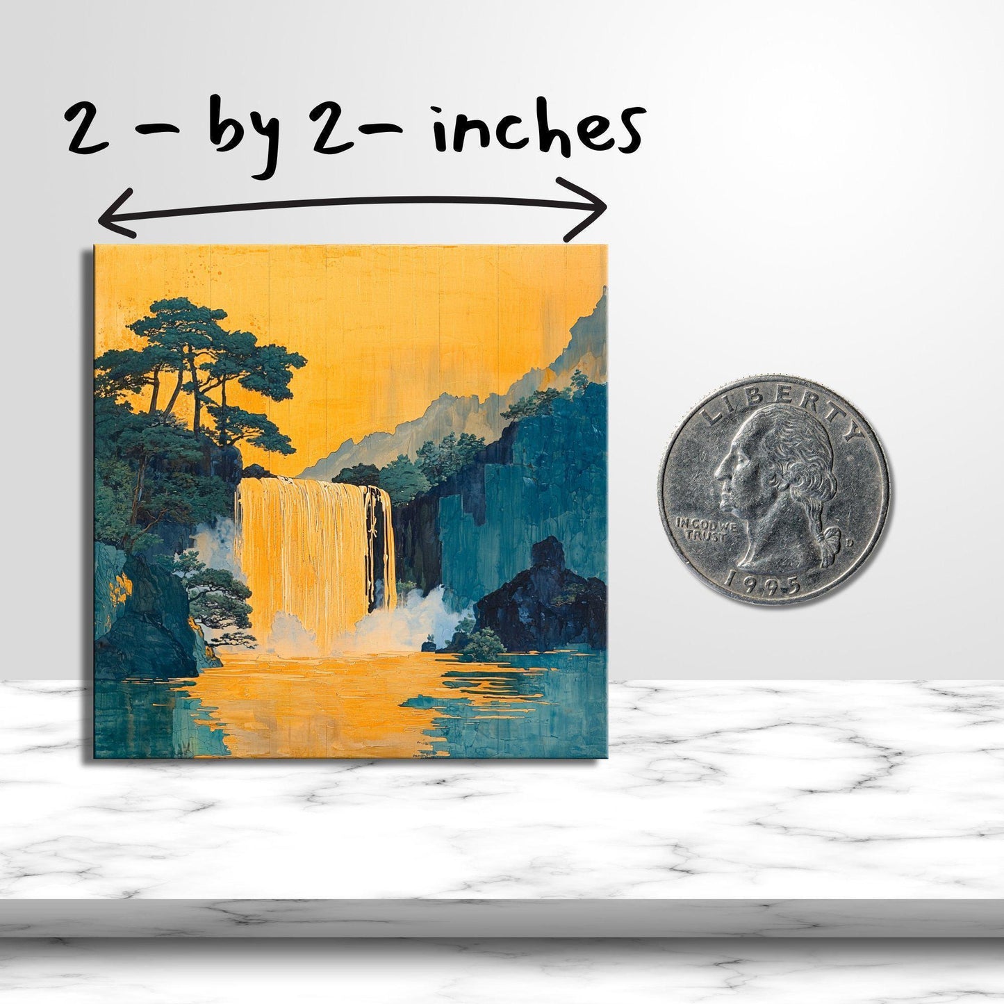 Hokisai Ukiyo Gold Framed Refrigerator Magnet, Mini Art, Grand Millennial Style, Artful Kitchen Decor, Gift for Her fridgescaping