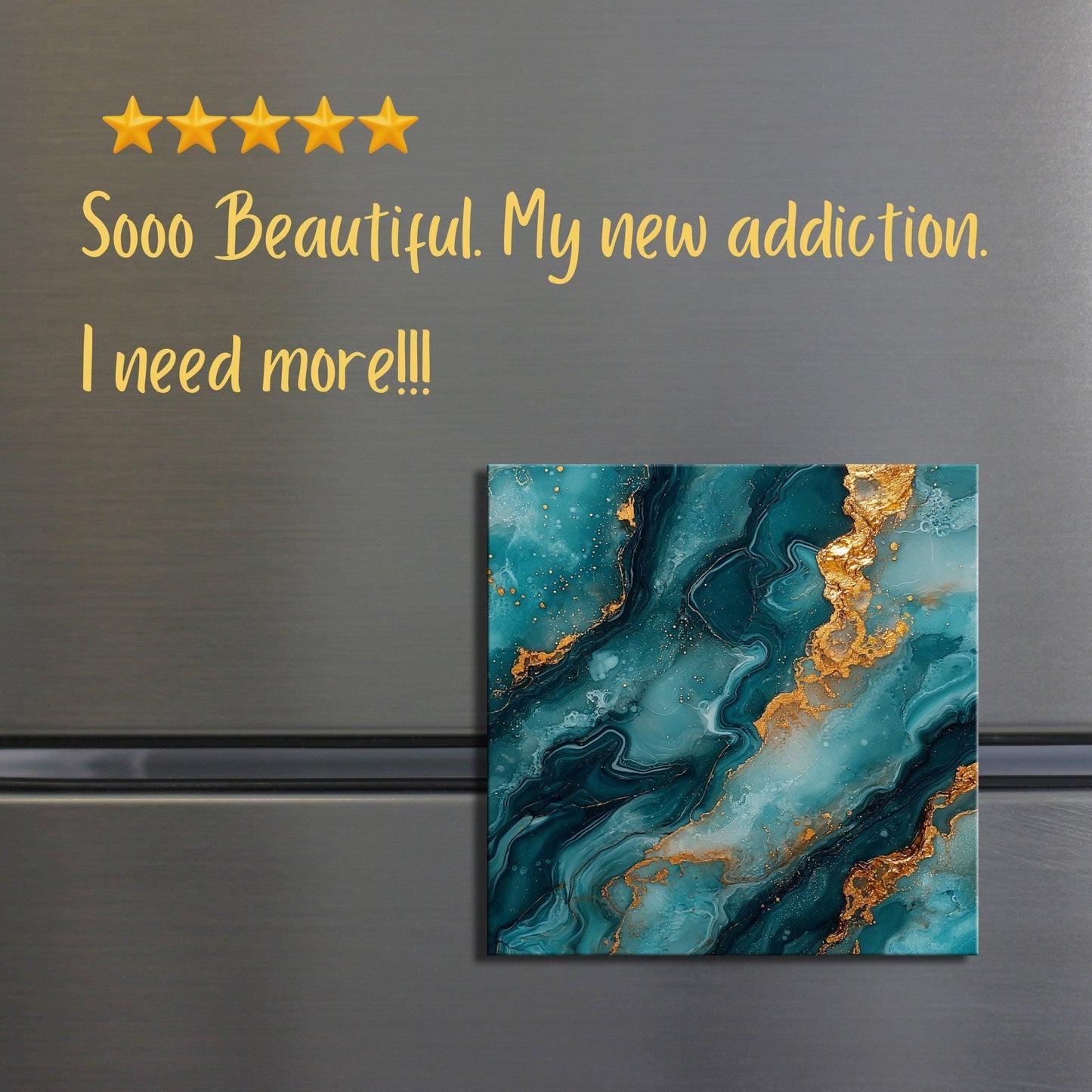 Turquoise and copper Fridge Magnet 2-inch Strong Refrigerator Magnet Kitchen Decor Dopamine Ceramic Tile Art Gift for Her fridgescaping