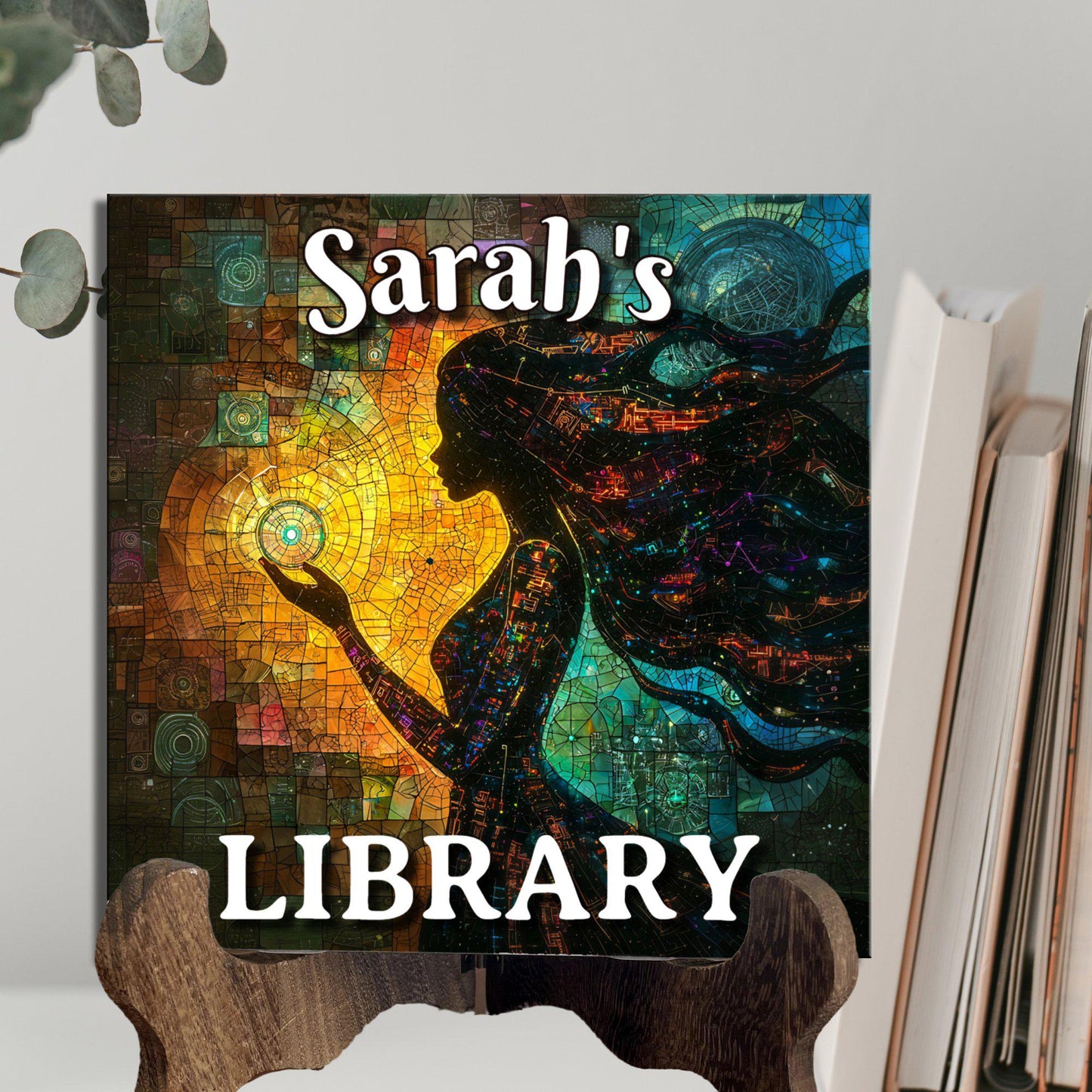 Women in Science Personalized Library Sign STEM Women in Science Bookwork Gift Custom Cute Bookloving Gift