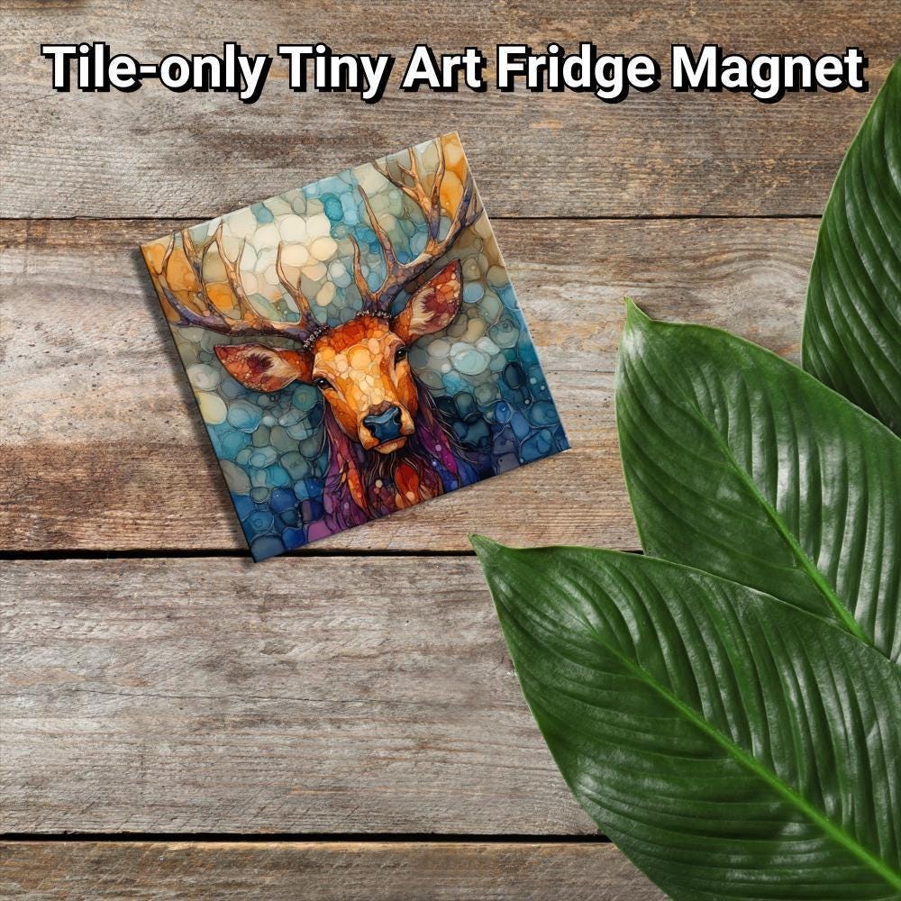 Tonal Elk Gold Framed Refrigerator Magnet, Mini Art, Grand Millennial Style, Artful Kitchen Decor, Gift for Her fridgescaping