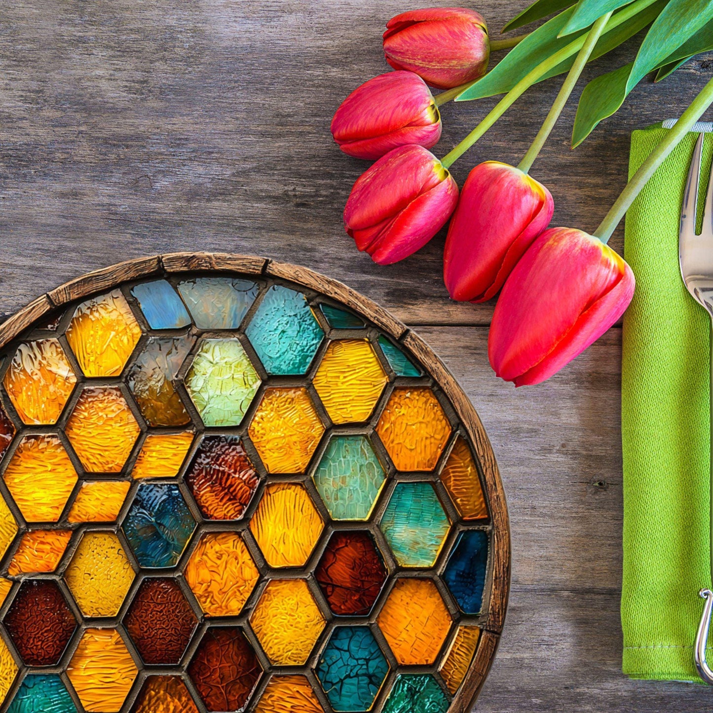 Honeycomb Glass Cutting Board Trivet Hot Plate Charcuterie Board Gift for Her Mom Christmas Housewarming