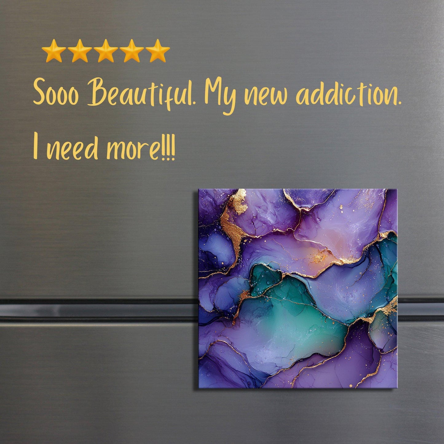 Plum purple and mint green Fridge Magnet 2-inch Strong Refrigerator Magnet Kitchen Decor Dopamine Ceramic Tile Art Gift for Her