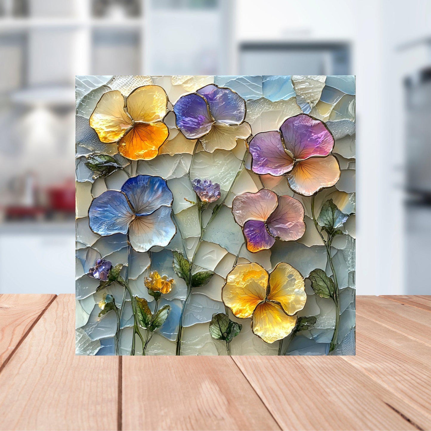Pressed Flowers in Resin Look Fridge Magnet 2-inch Strong Refrigerator Magnet Kitchen Decor Dopamine Ceramic Tile Art Gift for Her