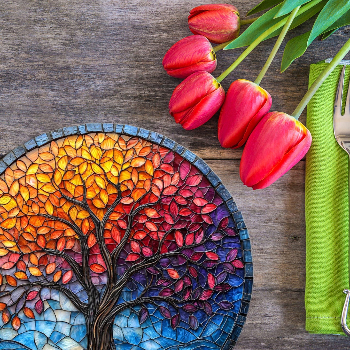 Tree of Life Glass Cutting Board Trivet Hot Plate Charcuterie Board Gift for Her Mom Christmas Housewarming