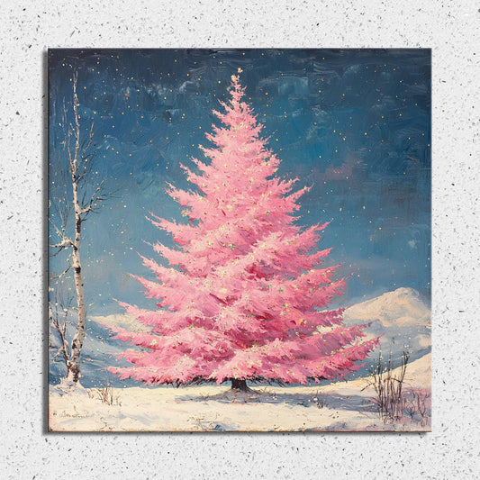 Vintage Pink Christmas Fridge Magnet 2-inch Strong Refrigerator Magnet Kitchen Decor Dopamine Ceramic Tile Art Gift for Her fridgescaping