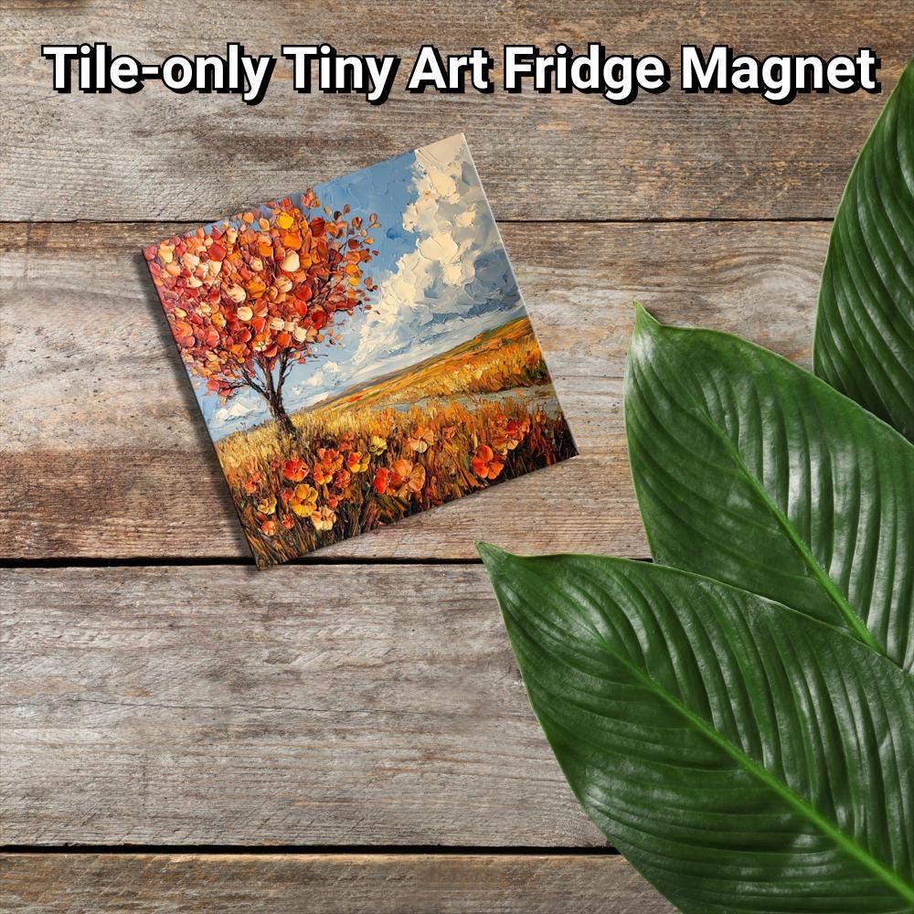 Fall Prairie Gold Framed Refrigerator Magnet, Mini Art, Grand Millennial Style, Artful Kitchen Decor, Gift for Her fridgescaping