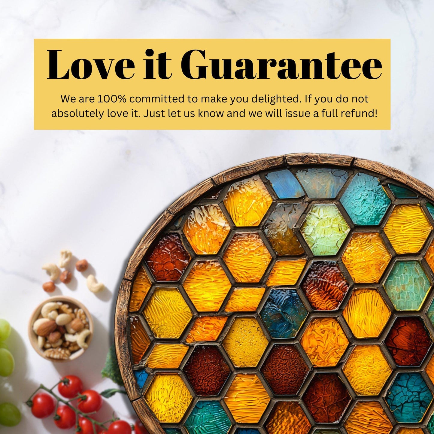 Honeycomb Glass Cutting Board Trivet Hot Plate Charcuterie Board Gift for Her Mom Christmas Housewarming