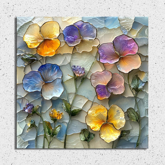 Pressed Flowers in Resin Look Fridge Magnet 2-inch Strong Refrigerator Magnet Kitchen Decor Dopamine Ceramic Tile Art Gift for Her