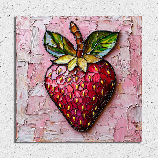 Pink Strawberry Fridge Magnet 2-inch Strong Refrigerator Magnet Kitchen Decor Dopamine Ceramic Tile Art Gift for Her fridgescaping