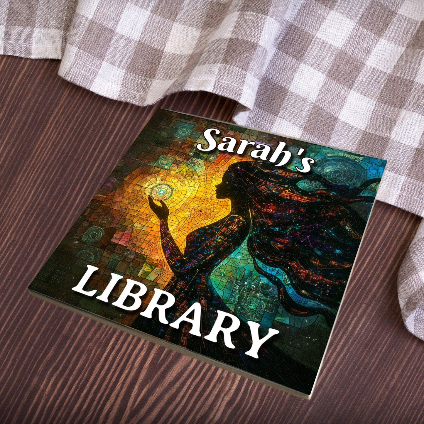 Women in Science Personalized Library Sign STEM Women in Science Bookwork Gift Custom Cute Bookloving Gift