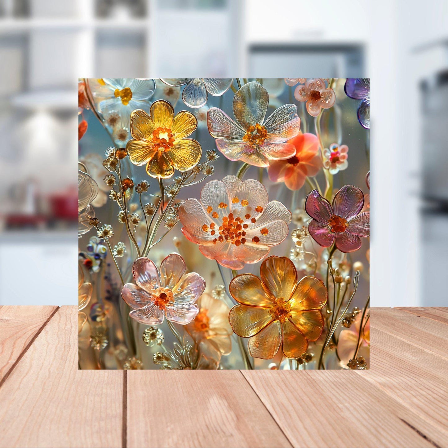 Pressed Flowers in Resin Fridge Magnet 2-inch Strong Refrigerator Magnet Kitchen Decor Dopamine Ceramic Tile Art Gift for Her fridgescaping