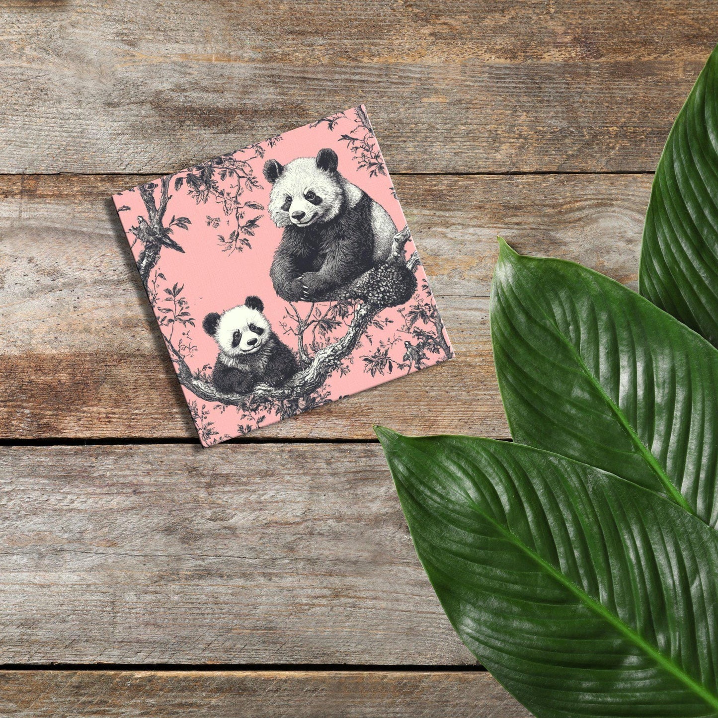 Pink Toile Pandas Fridge Magnet 2-inch Strong Refrigerator Magnet Kitchen Decor Dopamine Ceramic Tile Art Gift for Her fridgescaping