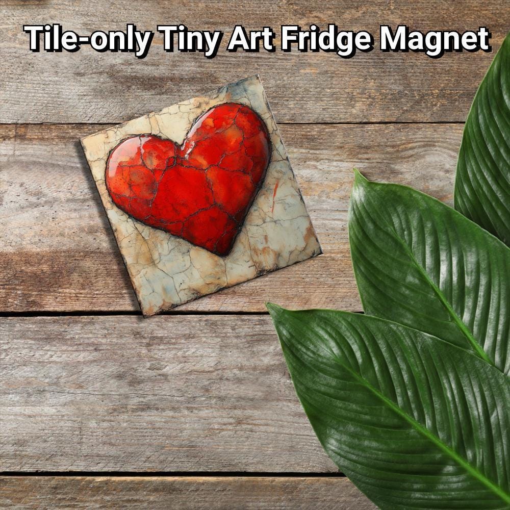 Heart Gold Framed Refrigerator Magnet, Mini Art, Grand Millennial Style, Artful Kitchen Decor, Gift for Her fridgescaping
