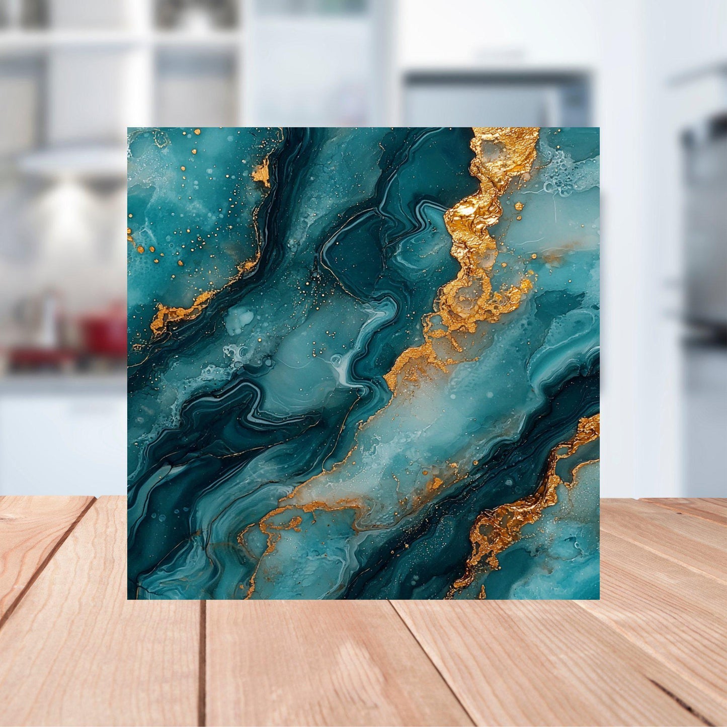 Turquoise and copper Fridge Magnet 2-inch Strong Refrigerator Magnet Kitchen Decor Dopamine Ceramic Tile Art Gift for Her fridgescaping