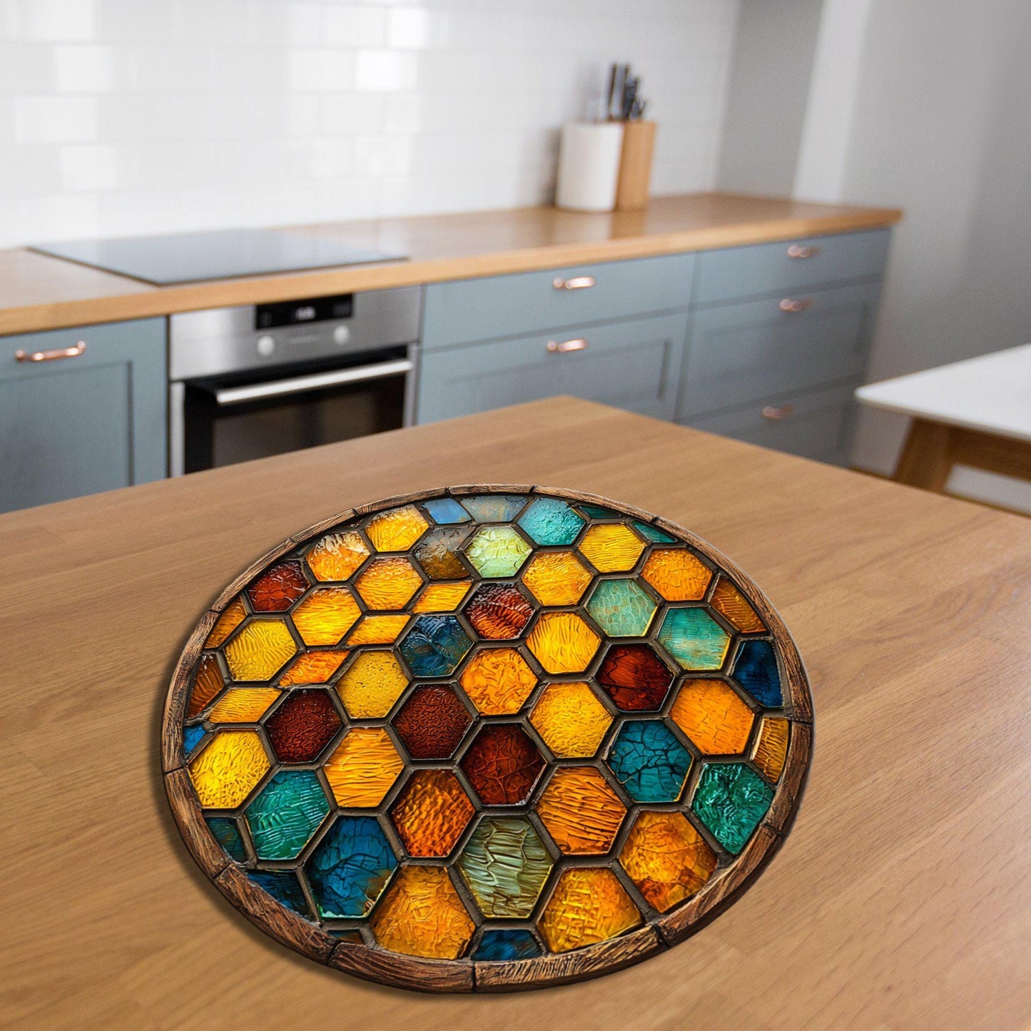 Honeycomb Glass Cutting Board Trivet Hot Plate Charcuterie Board Gift for Her Mom Christmas Housewarming