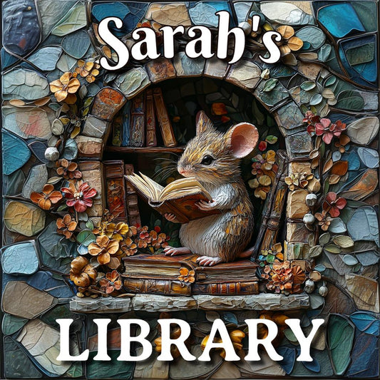 Mouse Reading Personalized Library Sign Book Lover Bookworm Biblio Gift Book Nook Shelf Decor Booktoker-Gift for Bookish