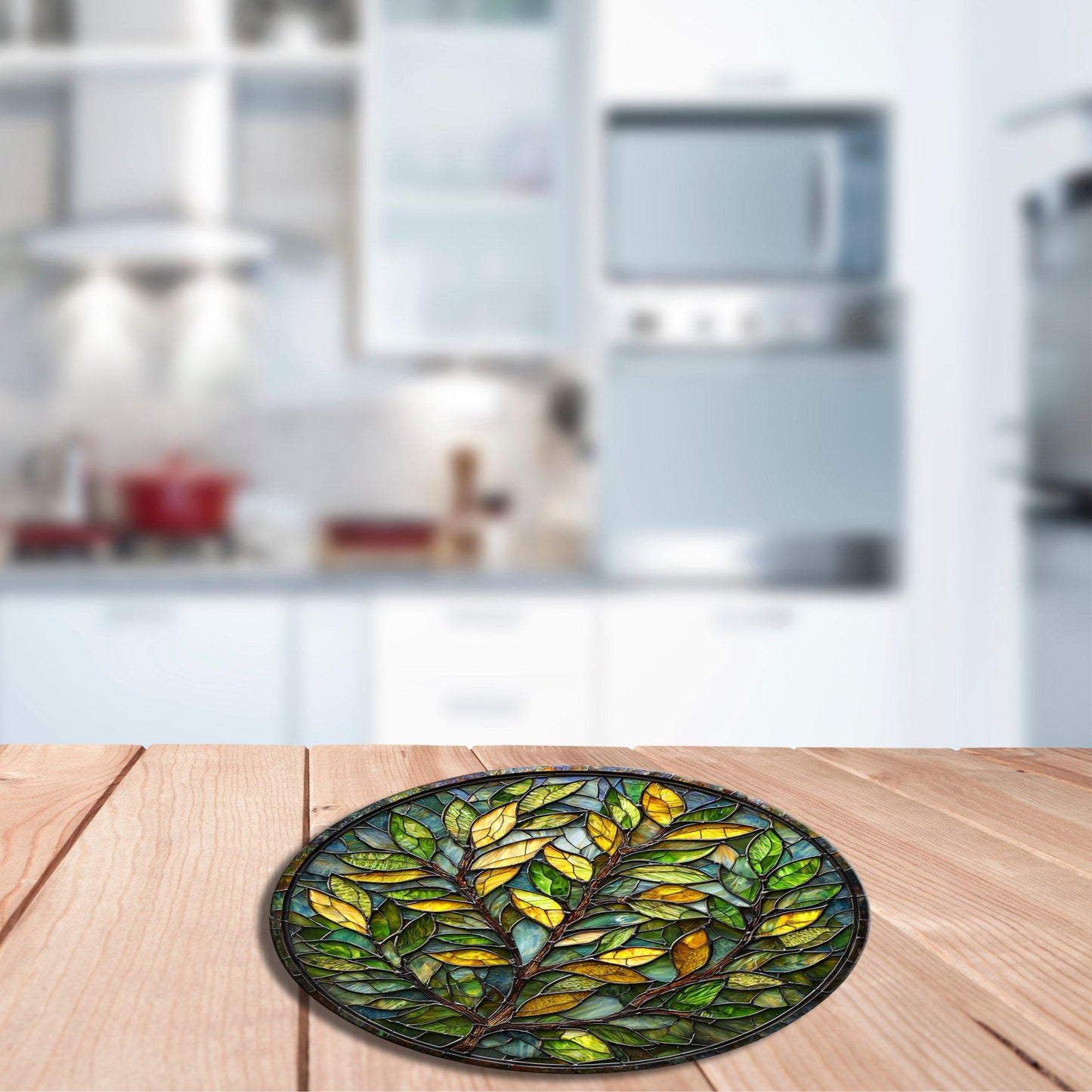 Olive Branch Glass Cutting Board Trivet Hot Plate Charcuterie Board Gift for Her Mom Christmas Housewarming