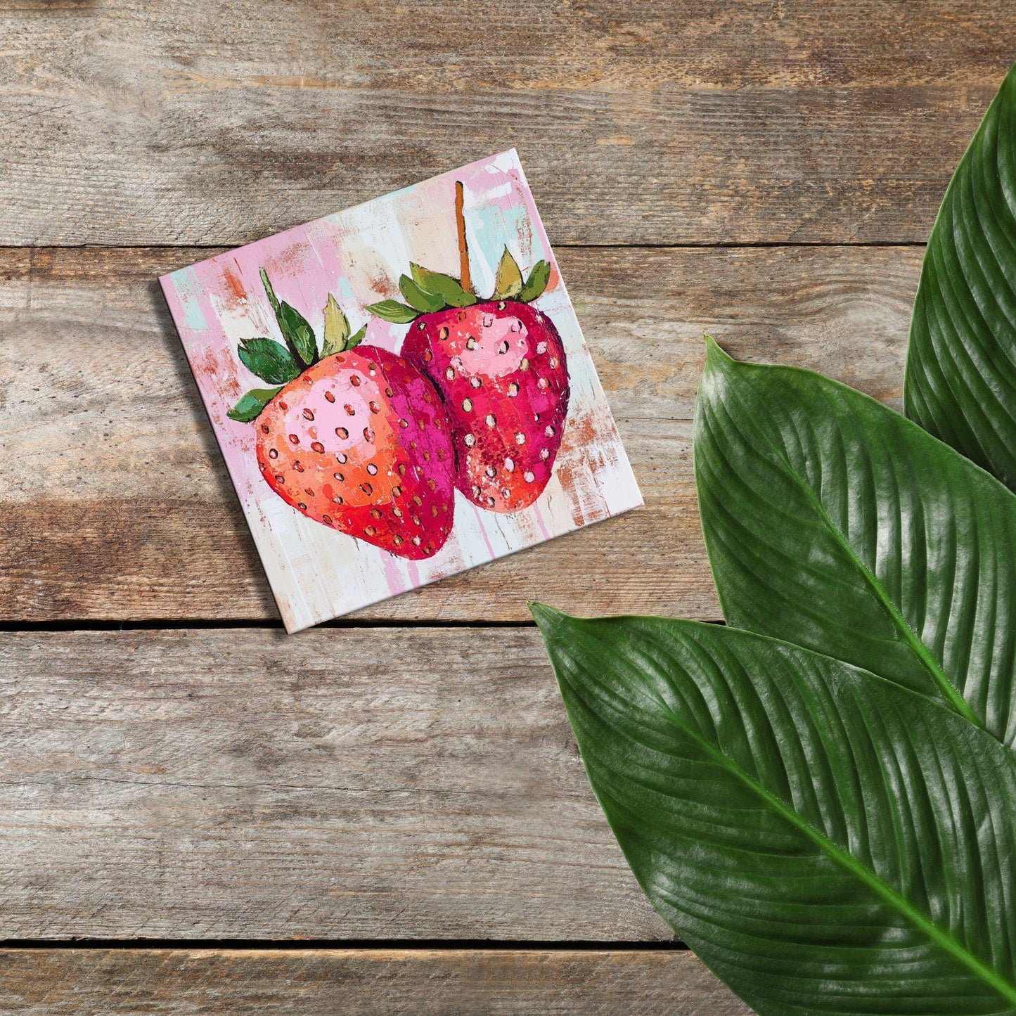 Strawberries Fridge Magnet 2-inch Strong Refrigerator Magnet Kitchen Decor Dopamine Ceramic Tile Art Gift for Her fridgescaping