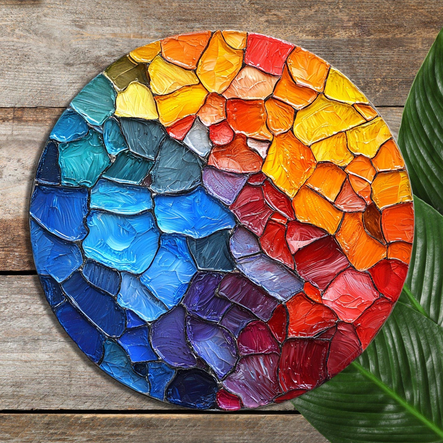 Abstract Colorful Glass Cutting Board Trivet Hot Plate Charcuterie Board Gift for Her Mom Christmas Housewarming