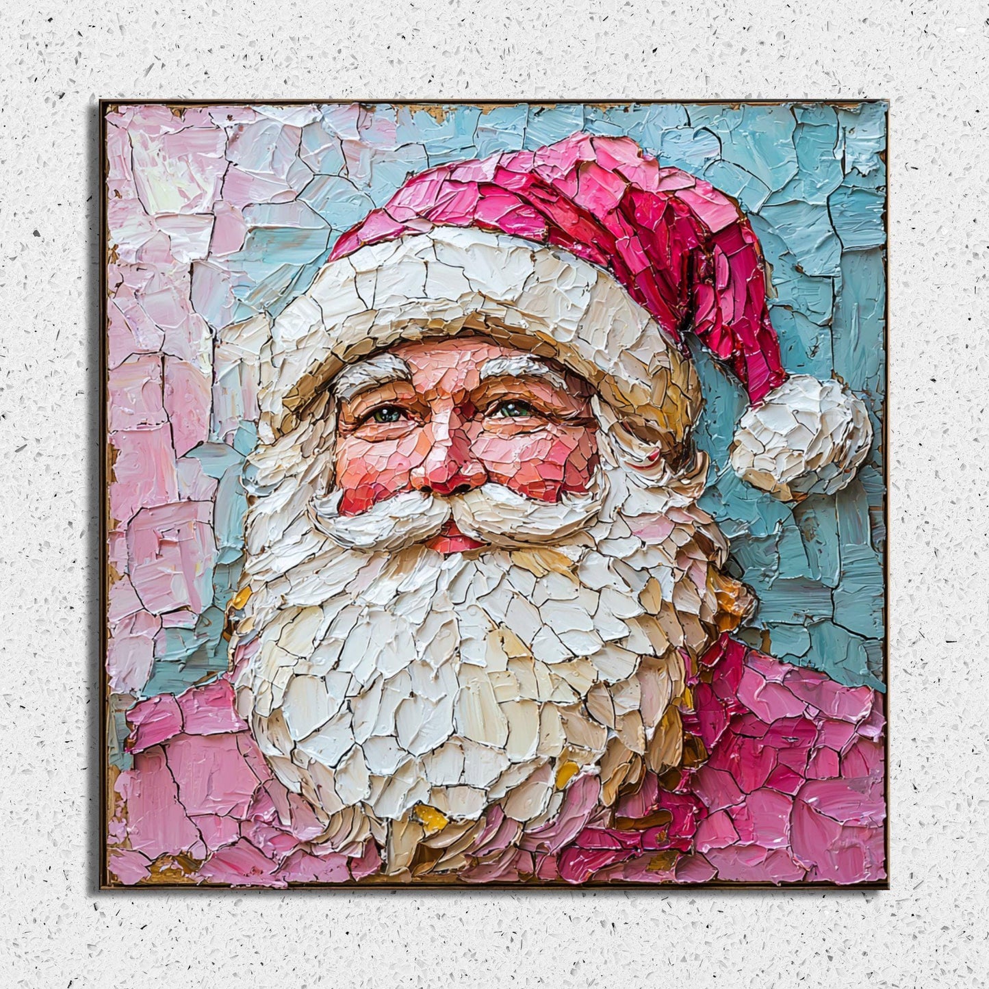 Pink Santa Claus Fridge Magnet 2-inch Strong Refrigerator Magnet Kitchen Decor Dopamine Ceramic Tile Art Gift for Her fridgescaping