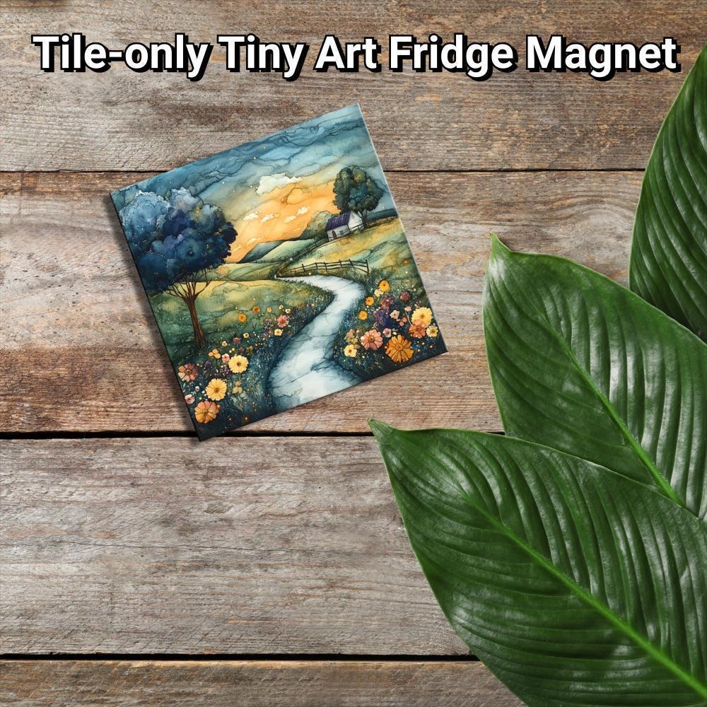 Antique Countryside Gold Framed Refrigerator Magnet, Mini Art, Grand Millennial Style, Artful Kitchen Decor, Gift for Her fridgescaping